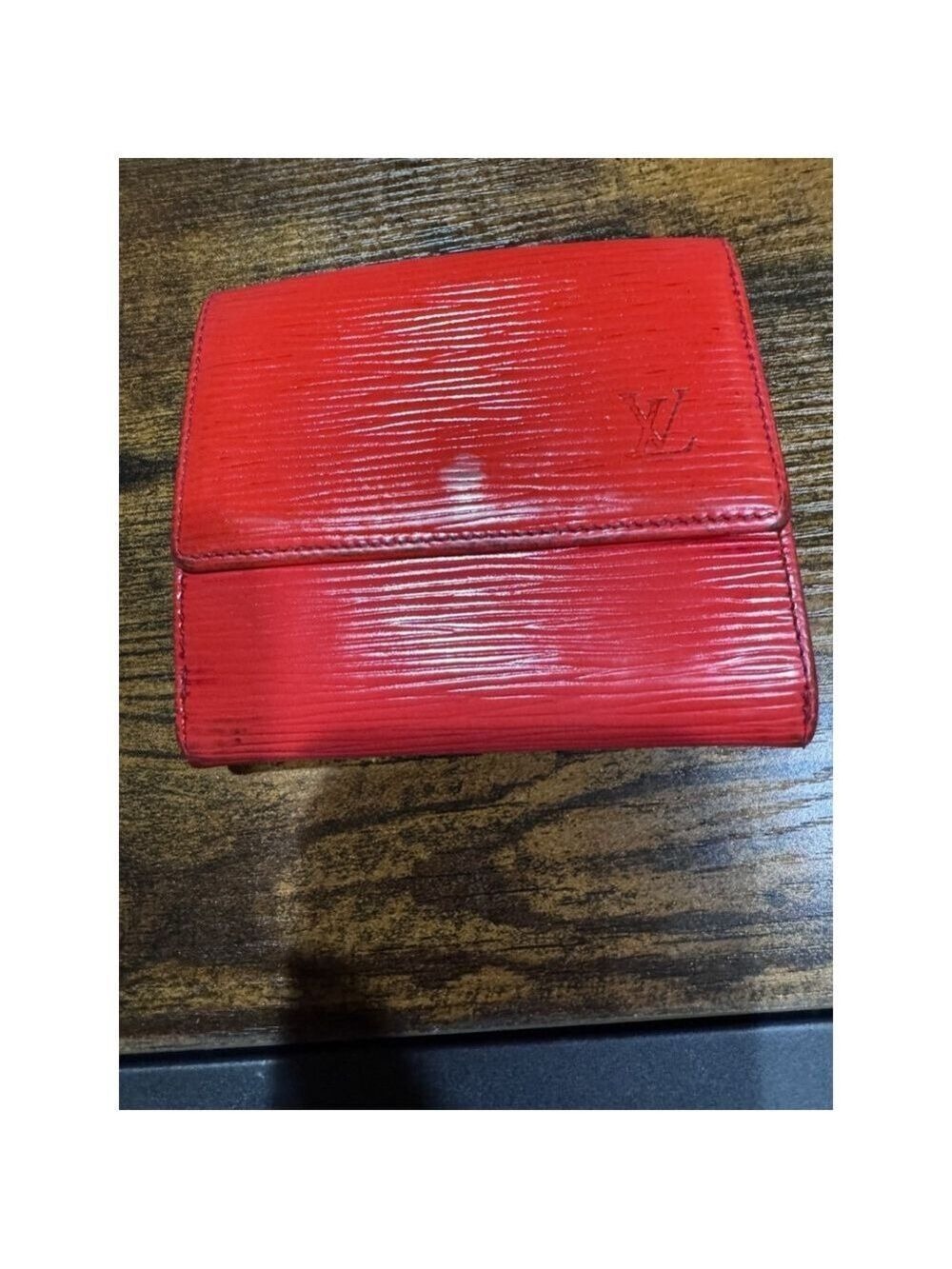 Louis Vuitton Vintage Elise Trifold Red Epi Leather Wallet